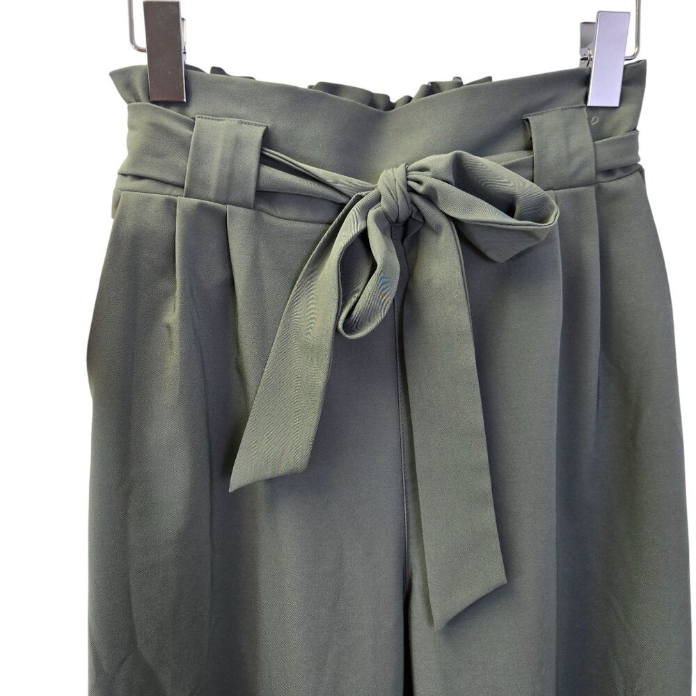 Grace Karin High Rise Paper Bag Waist Tie Ankle Pants Size Medium - Picture 5 of 7